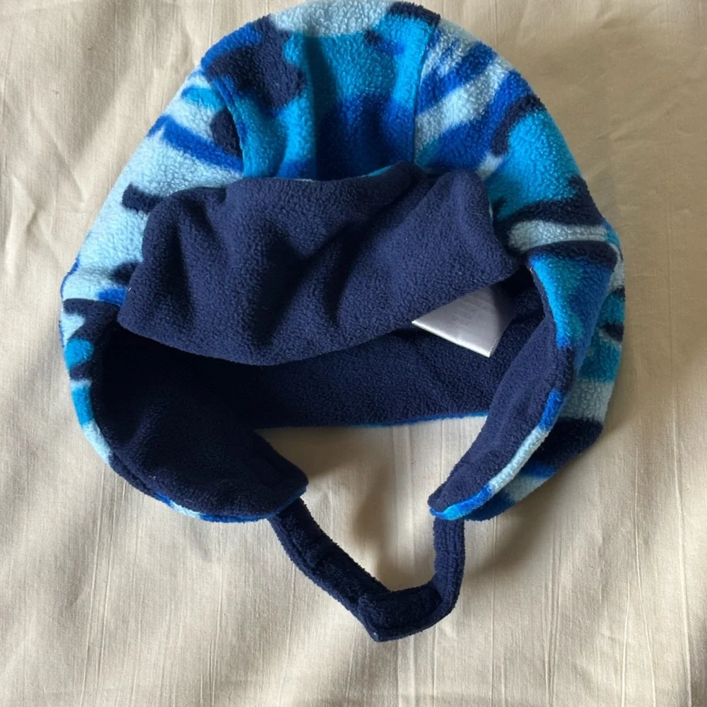 Crazy 8 Navy/Blue Fleece Cap Hat size 2T - 3T winter hat